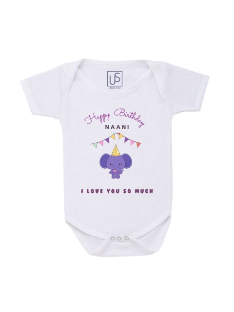 

URBAN STASH Infant Kids White Graphic Printed Bodysuit