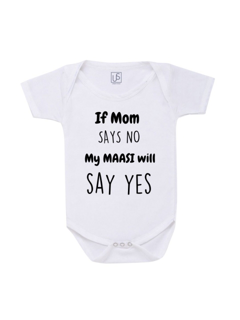 

URBAN STASH Kids White Maasi Love Printed Cotton Bodysuit