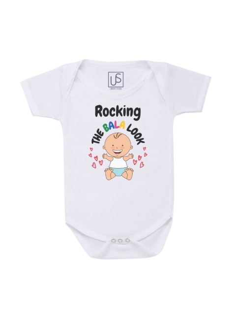

URBAN STASH Kids White Bala Look Printed Cotton Bodysuit