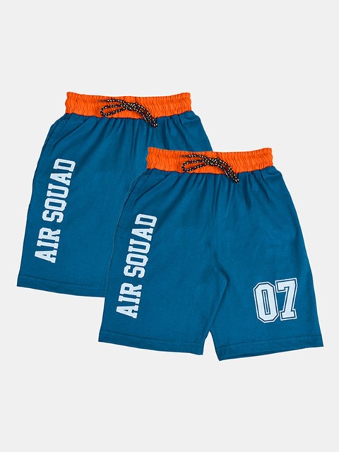 

Fabshio Boys Blue Printed High-Rise Sports Shorts