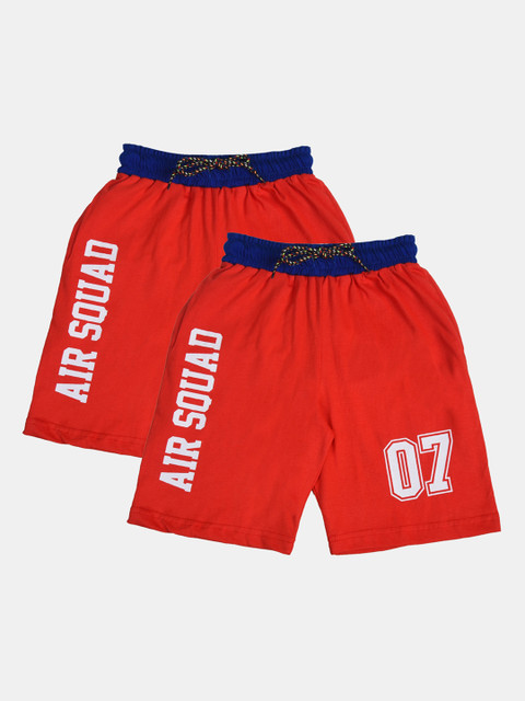 

Fabshio Boys Pack of 2 Orange Printed High-Rise Shorts