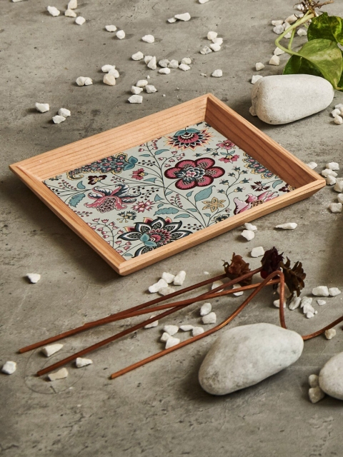 

A Tiny Mistake Beige & White Printed Wooden Serving Tray