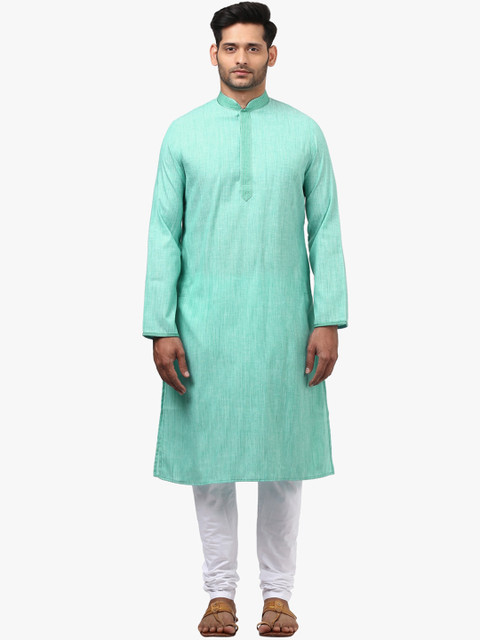

Ethnix by Raymond Men Green Kurta with Pyjamas