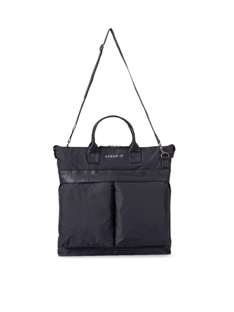 

STRAP IT Black Oversized Laptop Tote Bag