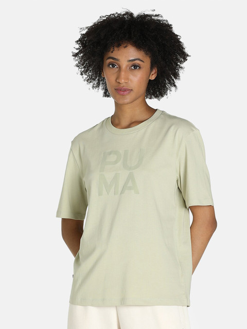 

Puma Women Green Typography T-shirt