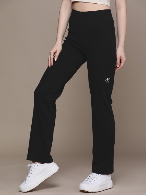 

Calvin Klein Jeans Women Black Ribbed Track Pants