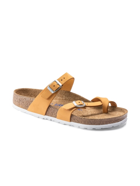 

Birkenstock Women Orange Mayari Regular Width Open Toe Flats