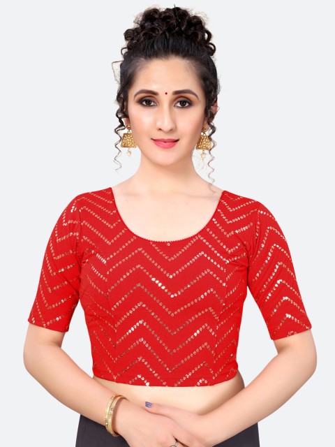 

SIRIL Women Red Embellished Saree Blouse
