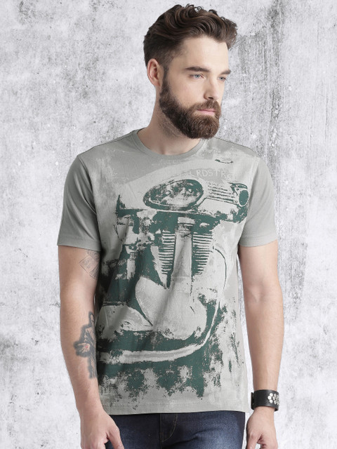 

RDSTR Men Grey Printed T-shirt
