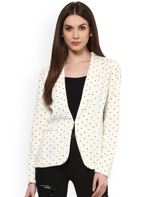 

Harpa Off-White Polka Dot Print Tailored Jacket