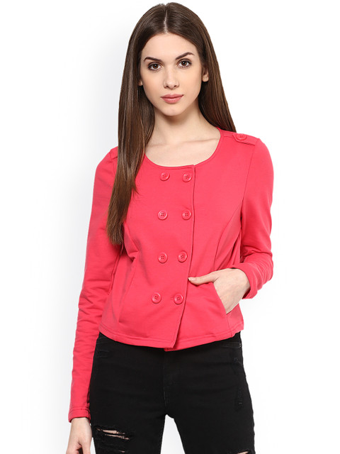 

Harpa Coral Pink Double-Breasted Tailored Jacket
