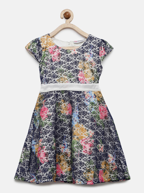 

Peppermint Girls Navy Blue Fit & Flare Dress
