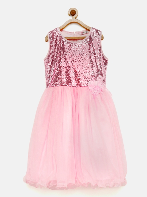 

Peppermint Girls Pink Shimmery Fit & Flare Dress