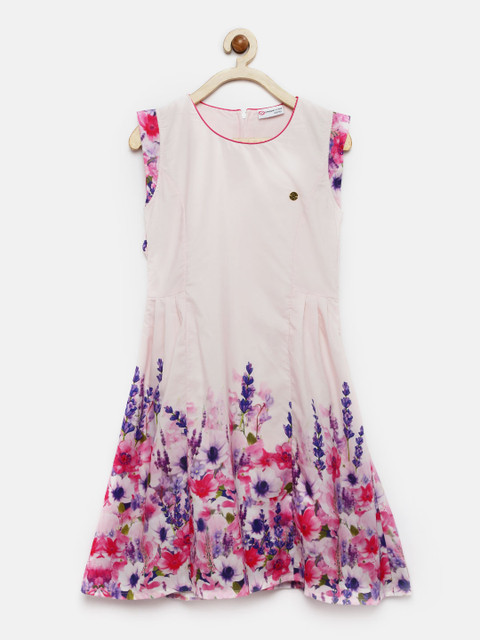 

Peppermint Girls Pink Floral Print Fit & Flare Dress
