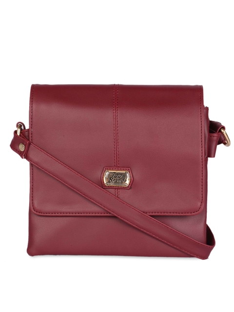 

LELYS Maroon Leather Structured Sling Bag
