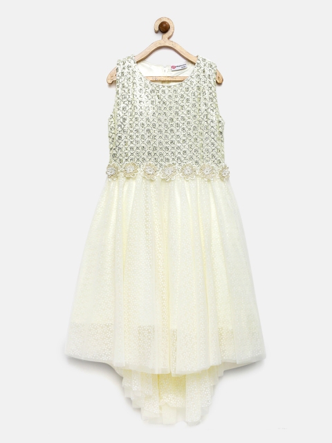 

Peppermint Girls Shimmery Off-White Fit & Flare Dress
