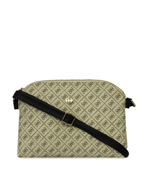 

LELYS Off White Leather Structured Sling Bag with Cut Work