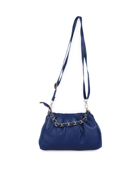 

LELYS Blue PU Structured Sling Bag with Tasselled