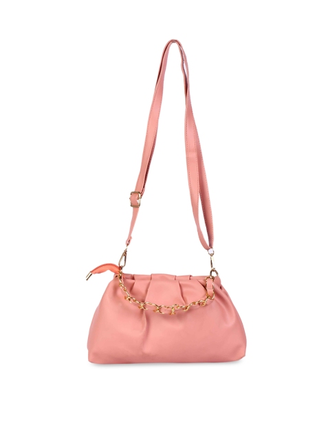 

LELYS Peach-Coloured PU Structured Sling Bag