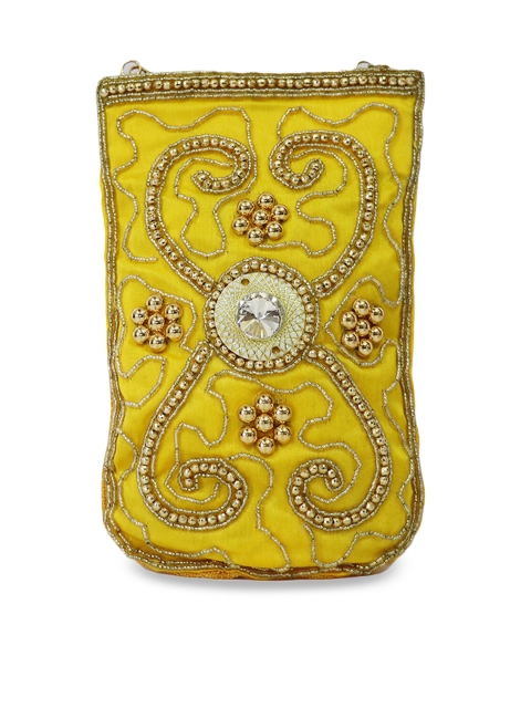 

LELYS Yellow Bucket Sling Bag with Quilted