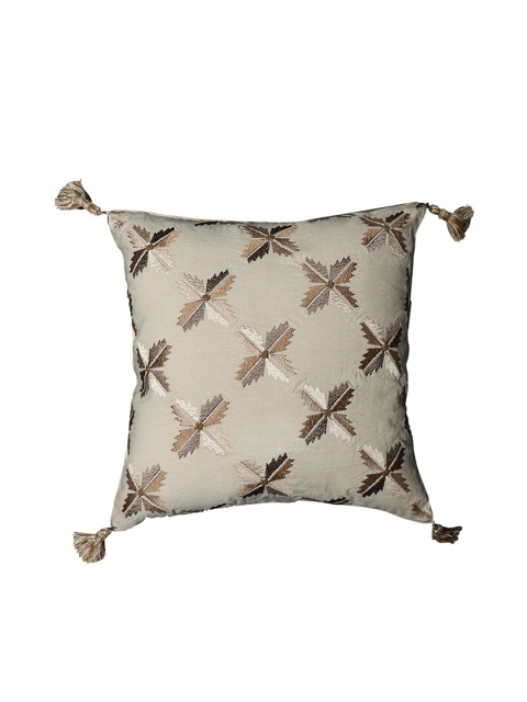 

Ritu Kumar Beige & White Embroidered Square Cushion Covers