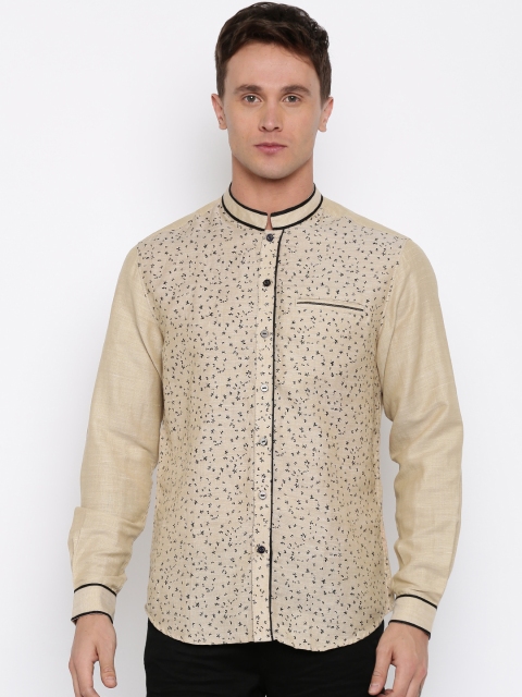 

The Indian Garage Co Men Khaki Slim Fit Printed Casual Shirt