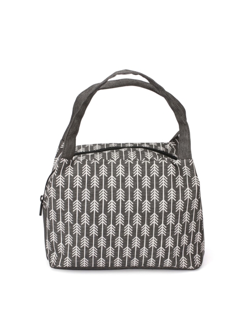 

HOOM Women Grey Melange Printed Lunch Bag Travel Accessory