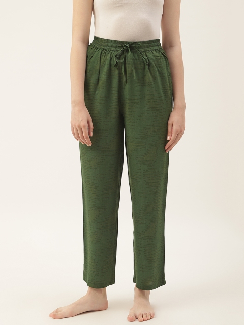 

Not Just Pyjamas Women Green Printed Lounge Pants