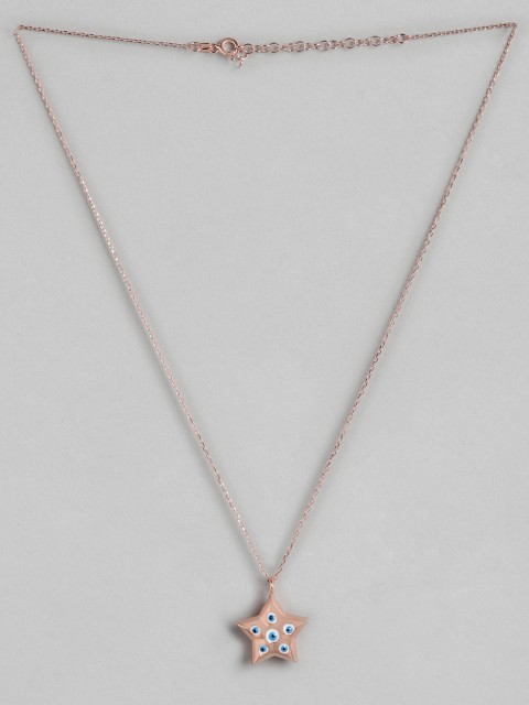 

Pipa Bella Dew By PB Rose Gold Toned Evil Eye Star Sterling Silver Pendant Necklace, Blue