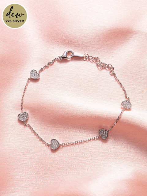 

Pipa Bella Women Sterling Silver Cubic Zirconia Silver-Plated Link Bracelet