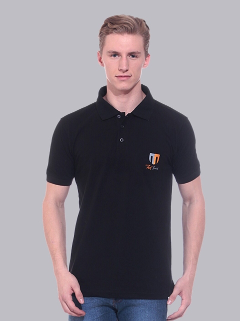 

Ted Smith Men Black Polo Collar T-shirt