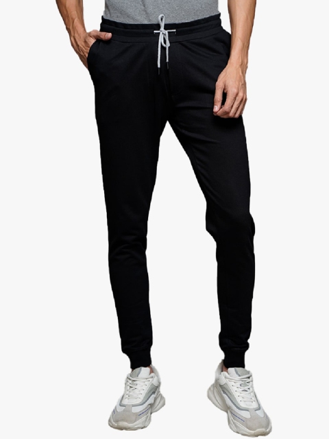 

ULTRAMATE Men Black Solid Regular-Fit Cotton Joggers