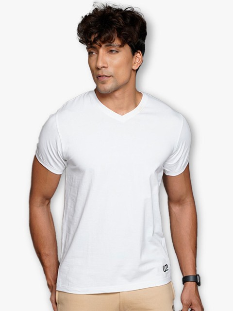 

ULTRAMATE Men White V-Neck Regular Fit T-shirt