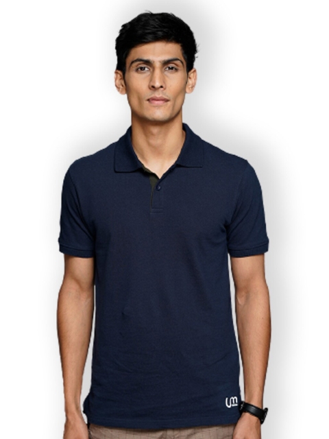 

ULTRAMATE Men Navy Blue Polo Collar T-shirt