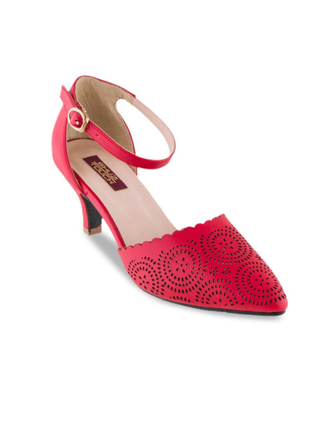 

SHUZ TOUCH Women Red Pumps with Laser Cuts