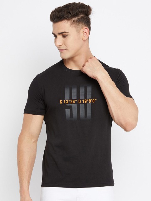 

Duke Men Black Typography Printed Slim Fit T-shirt