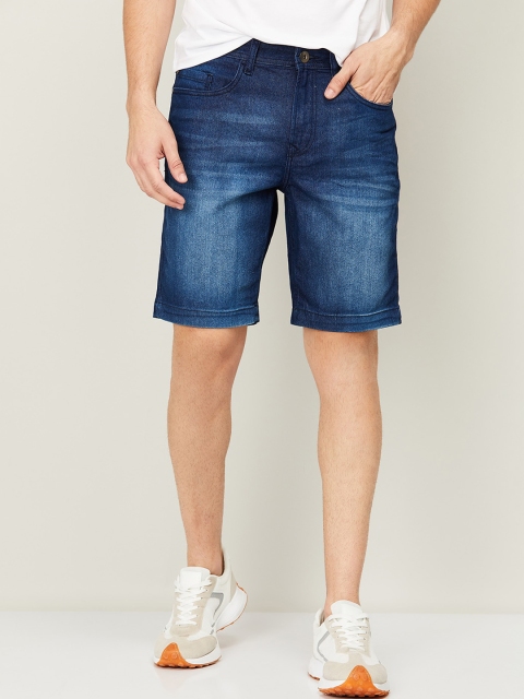 

Forca by Lifestyle Men Blue Washed Slim Fit Denim Cotton Shorts