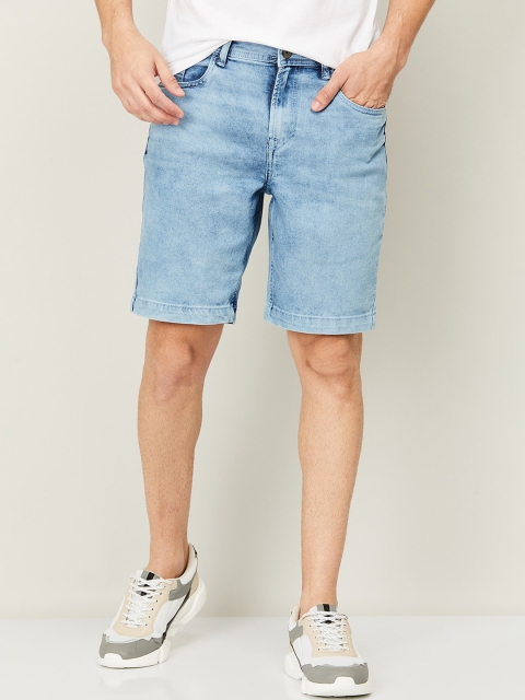 

Forca by Lifestyle Men Blue Washed Slim Fit Denim Cotton Shorts