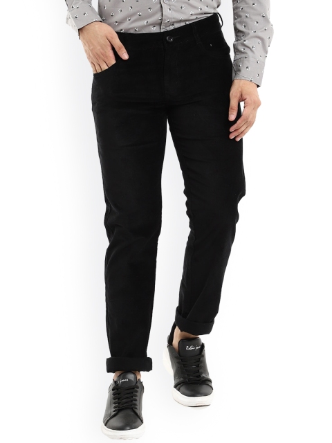 

V-Mart Men Black Slim Fit Easy Wash Trousers