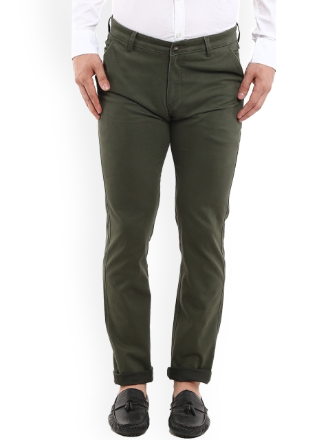 

V-Mart Men Olive Green Slim Fit Easy Wash Chinos Trousers