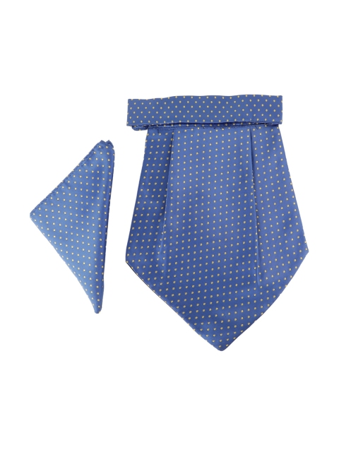 

Alvaro Castagnino Men Blue & Yellow Printed Cravat with Pocket Square