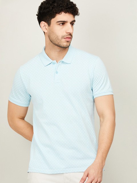 

CODE by Lifestyle Men Blue Polo Collar Cotton T-shirt