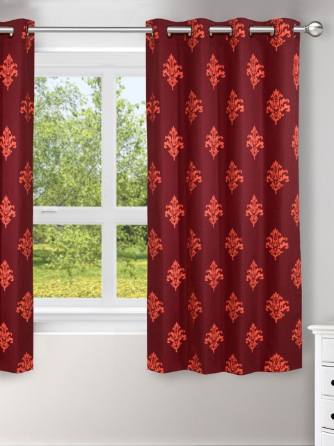 

Ariana Maroon Single Printed Window Curtain