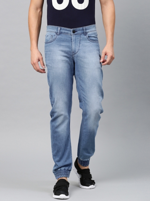 

HRX by Hrithik Roshan Men Blue Ergonomic Fit Mid-Rise Clean Look Jogger Jeans