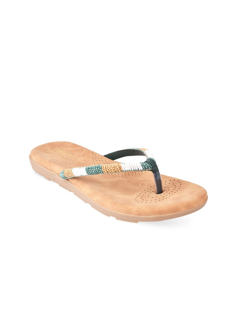 

Stelatoes Women Green Embellished Open Toe Flats