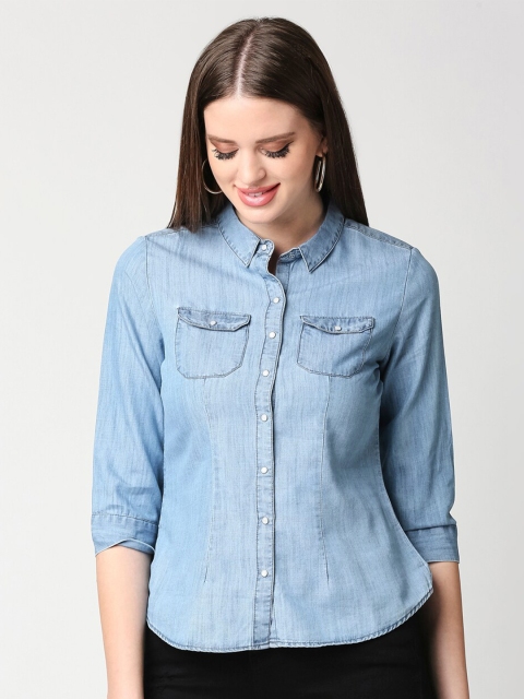 

Kraus Jeans Women Blue Casual Shirt
