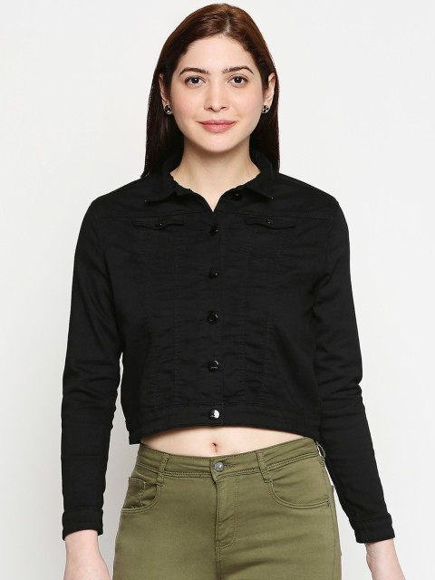 

Kraus Jeans Women Black Crop Denim Jacket