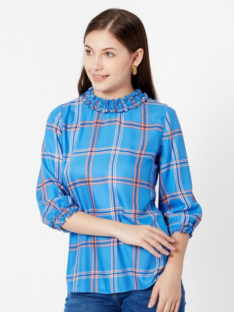 

Kraus Jeans Blue Checked Top