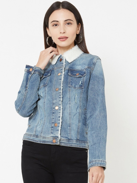 

Kraus Jeans Women Blue Washed Denim Jacket