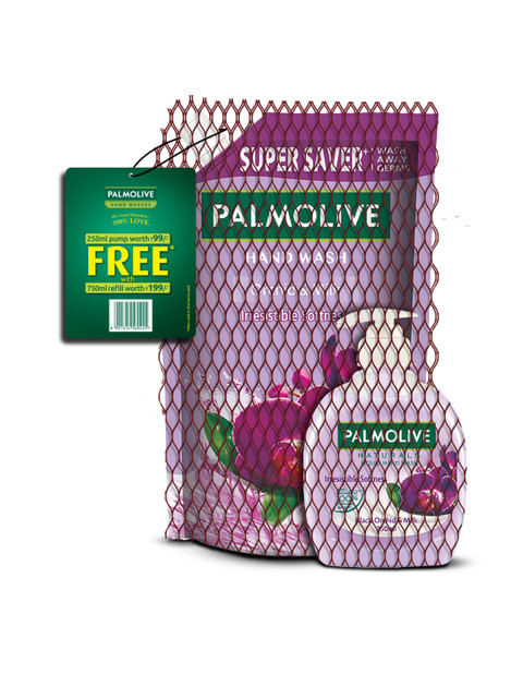 

Palmolive Naturals Orchid & Milk Liquid Hand Wash 250ml with Refill Pack 750ml, Purple